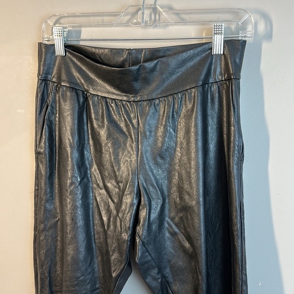 Commando Womens Black Faux Leather Joggers Pants Size M Relaxed Fit Stretch Chic - Picture 6 of 13